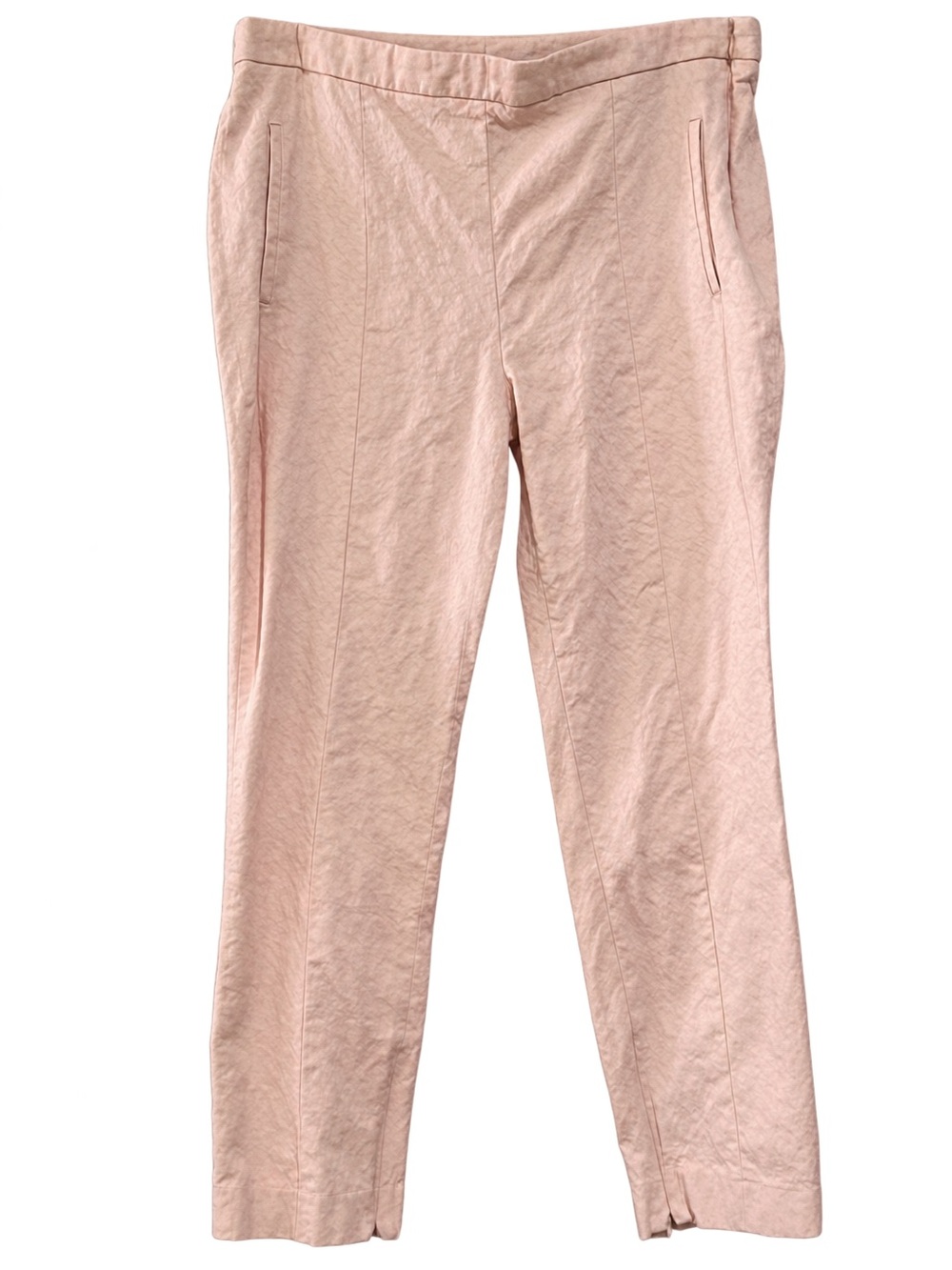 Zara Basic Blush Pink Textured Ankle Pants XL